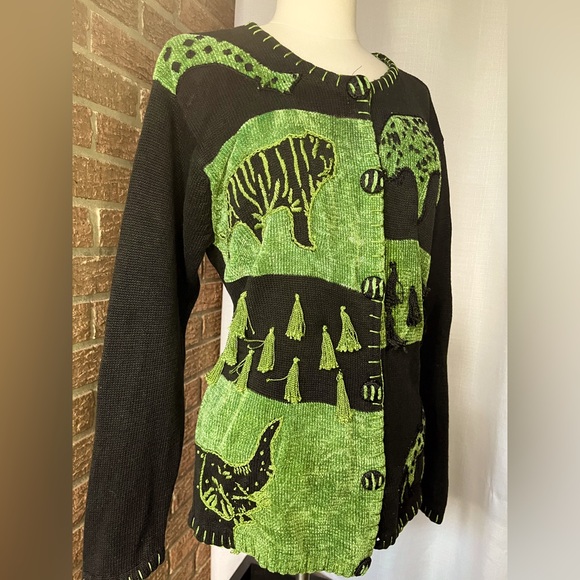 Animal Print Color Block Sweater